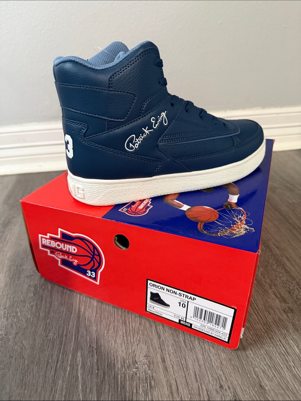 Patrick Ewing Navy High-Top Sneakers